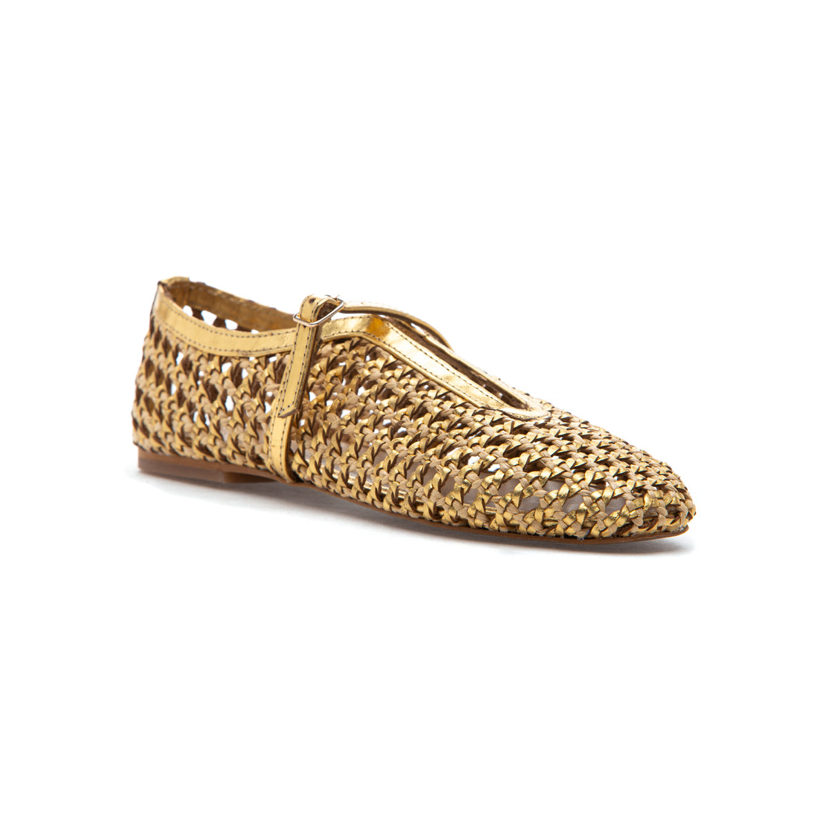 gold dress flats Gold metallic leather ballet flats main image 1